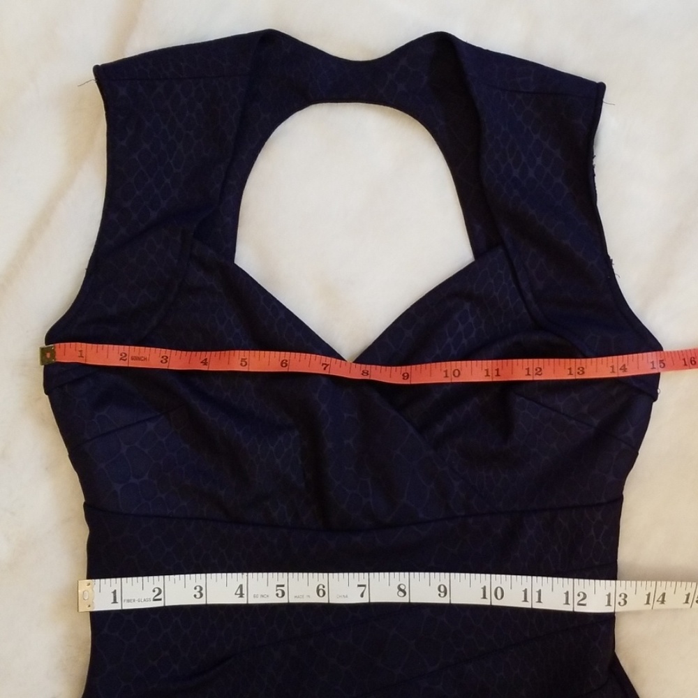 Guess Snakeskin Design Navy Blue Mini Dress - Picture 3 of 8